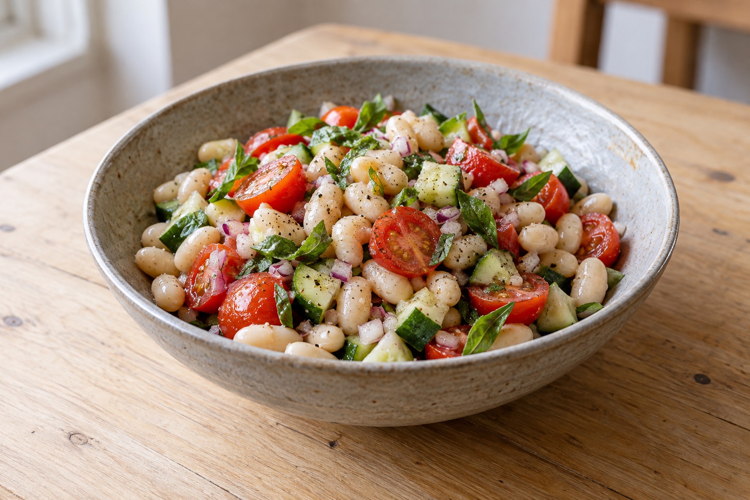 White bean, tomato and basil salad